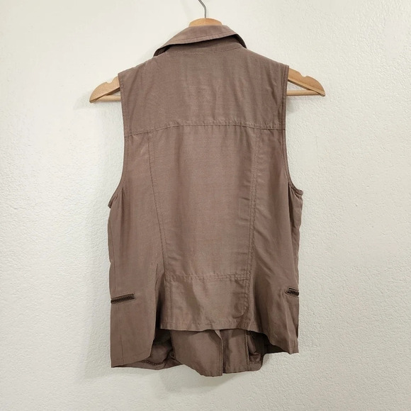 TROUVE Brown Sleeveless Zip-Up Vest Size XS NWT - Picture 4 of 9